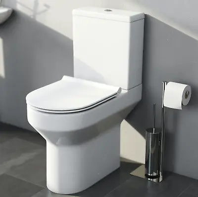 £190 • Buy Modern Rimless Bathroom Round High Level Comfort Height Pan Cistern Toilet Seat