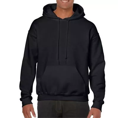 Mens Hooded Sweatshirt Plain Long Sleeves Pull Over Pockets Drawstring Jumper • $22.18