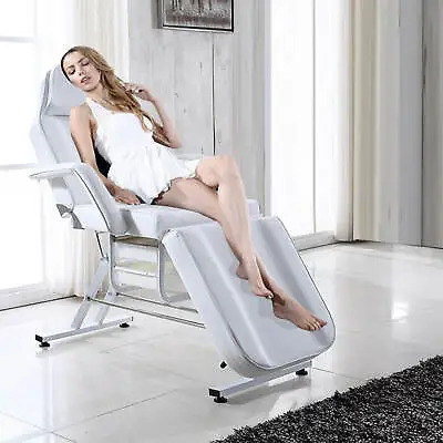 White Massage Bed Beauty Salon Massage Table Tattoo Therapy Couch With Stool UK • £145.99