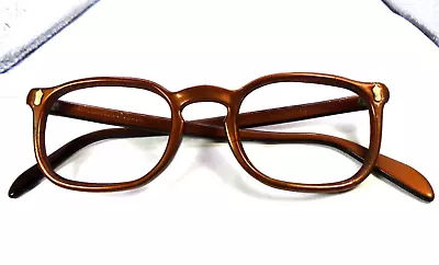 American Optical AO 4 3/4 Brown 46-22 Vintage Eyeglasses Frames • $89.49