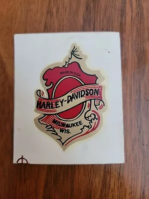 Harley-Davidson Vintage Oak Leaf Inside Window Decal Red Gold 2.5  X 1.75  • $14.95