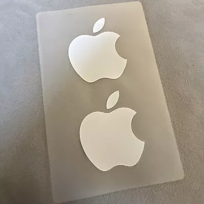 Genuine Large Original White Apple Logo Stickers X 2 IPad/ IPhone / MacBook • £3.49