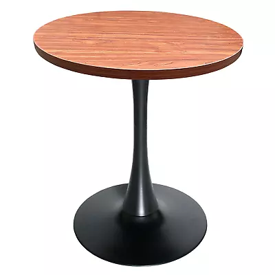 LeisureMod Bristol Round Dining Table With MDF Tabletop In Black Pedestal Base • $171