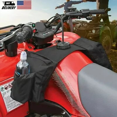 ATV UTV Motorcycle Saddlebags Cargo Pouch Storage Bags Black Gas Tank Saddle Bag • $20.99