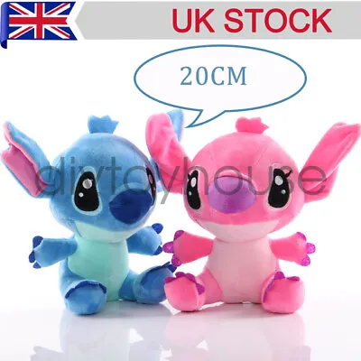 20CM New LILO And  STITCH Angel Plush Soft Toys Teddy Doll Kids Xmas Gifts UK • £9.96