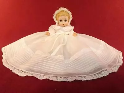 VINTAGE 1950s MADAME ALEXANDER 8  LITTLE GENIUS DOLL IN TAGGED GOWN DRINK N WET • $55