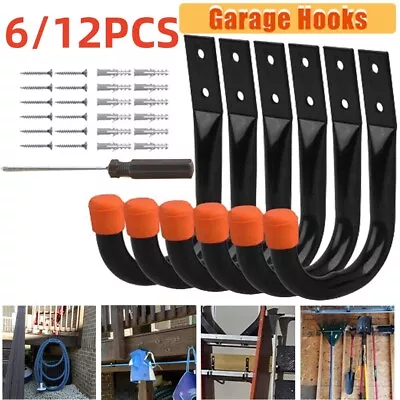 Heavy Duty Storage Hooks Wall Mounted Ladder Garage Bikes Tools Garden Shed UK • £12.99