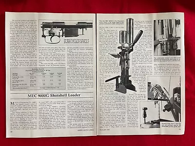 Magazine Article/Print Ad MEC 9000G Shotshell ReLoader 1991 Details Operations • $10.88