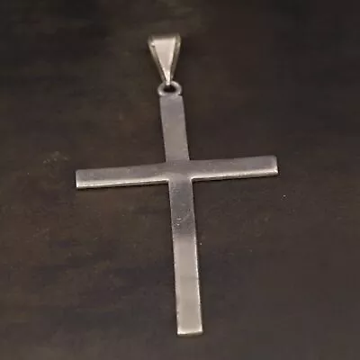 VTG Sterling Silver - MEXICO TAXCO Religious Solid Cross Necklace Pendant - 11g • $6.50