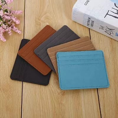 PU Leather Slim Thin Credit Card Holder Mini Wallet ID Card Holder Credit Card • £3.99