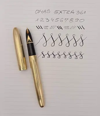 OMAS EXTRA 361 Piston 18k Gold Filed Fountain Pen 14 K EEX/F Flex Nib Unique VTG • $470