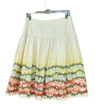 J. JILL Skirt Abstract Polka Dot Lined Cotton Flare Skirt Size 10P • $15.99