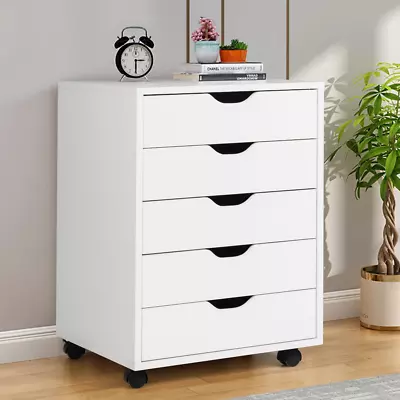 5 Drawer Mobile Filing Cabinet Document Organiser Storage Office File Cupboard • $115.95