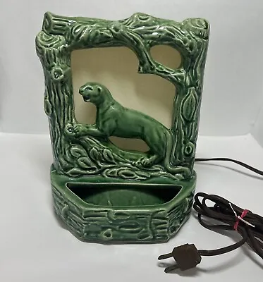 Vintage Beauceware Green Panther MCM TV Lamp Fiberglass Mid Century Works • $87