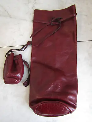 NEW Moore & Giles NETJETS Leather Wine Bag & Leather Lid Carrier + Lid & Dustbag • $98.99