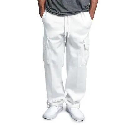 Mens Tracksuit Cargo Sweatpants Pro Club Bottoms Jogging Sports Pants Trousers • $15.99