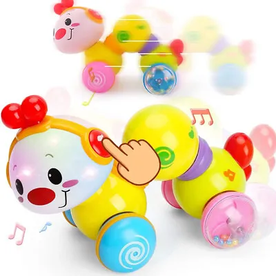 Light Up Baby Toys-Musical Crawling Inchworm Toy Newborn Toddler Interactive Toy • £11.89