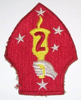 SALTY ORIGINAL WW2 USMC 2nd MARINE DIVISION WHITEBACK PATCH • $19.99