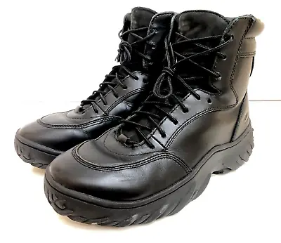 RARE OAKLEY SI BLACK LEATHER BOOTS Men's 8.5 Elite Special Forces Tactical Shoes • $263.99