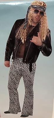 Guitar Rock Star Pants 80's Zebra Fancy Dress Halloween Adult Costume Accessory • $30.57