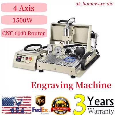 1500W 4 Axis CNC 6040 Router Engraver DIY Engraving Drilling Milling Machine NEW • $1199