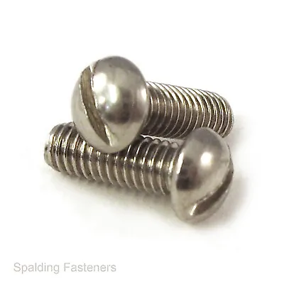 10-32 (3/16 ) UNF Round Slotted Head A2 Stainless Steel Machine Screws • £43.74