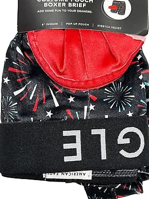 NWT AMERICAN EAGLE Costume Pouch 6  Boxer Brief M-L-XL Red Black TNT #34 • $29