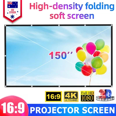 $23.95 • Buy Portable 150inch Projector Screen 16:9 HD Home Cinema Theater Foldable Outdoor