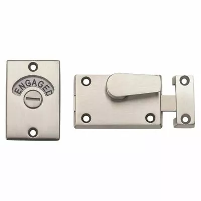 Toilet Vacant Engaged Bathroom Door Lock & Indicator Satin Stainless Steel WC • $15.16