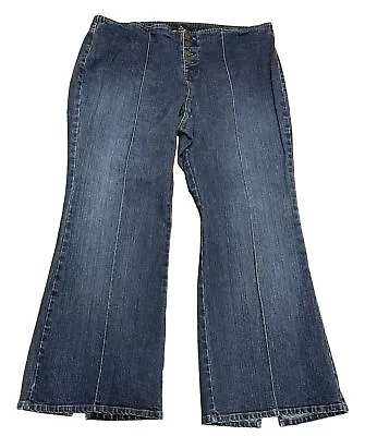 Lane Bryant Venezia Jeans Button Fly No Pockets Split Hem Mid Rise 38x28 Sz 20P • $18.95