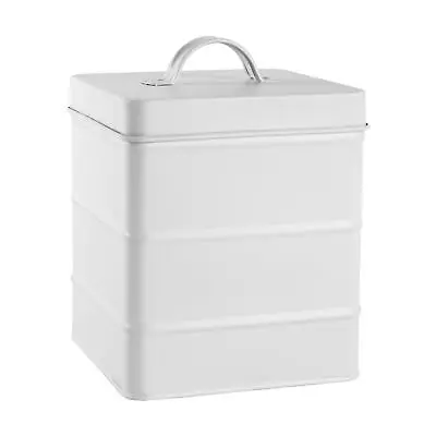 1x White 3.5L Vintage Metal Storage Canister Tin Kitchen Food Rice Container Box • $20.70