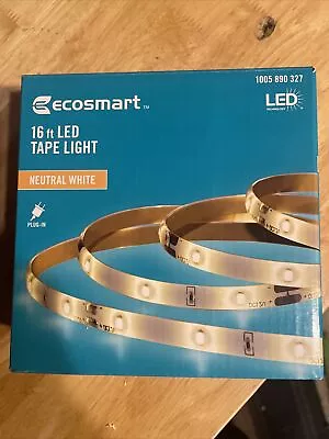 EcoSmart 16 Ft. Indoor Neutral White LED Strip Light1005 890 327 • $11.99