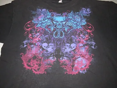 Vintage Miami Ink Tattoo Shop Colorful Skull T Shirt Size 2XL • $22.99
