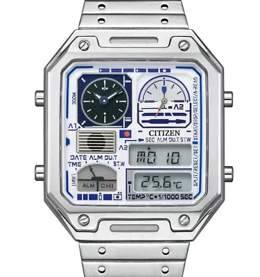 Citizen JG2121-54A Star Wars R2-D2 Analog Digital White Dial Watch 2023 Release • $199