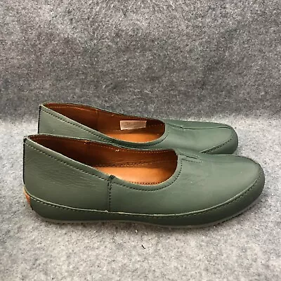 Sergio Tomani Shoes Women's 6.5/7 Green Leather Slip On Loafers EU37 • $49.95