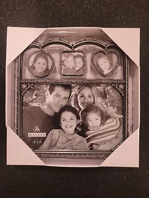 Malden Brushed Nickel 4 Opening Family Collage Photo Frame  Silver Tone 6.5 L  • $6.29
