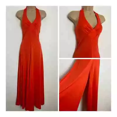 Vintage 70s Orange Racer Back Sleeveless Wide Leg Palazzo Jumpsuit Size 6-8 • £68