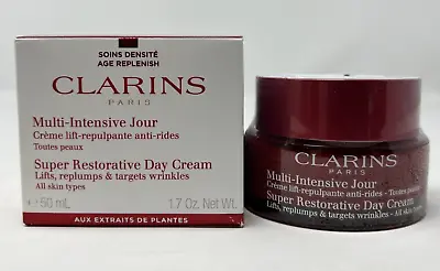CLARINS Super Restorative Day Cream  All Skin Types  50ml/1.7oz NIB Sealed Jar • $38.95