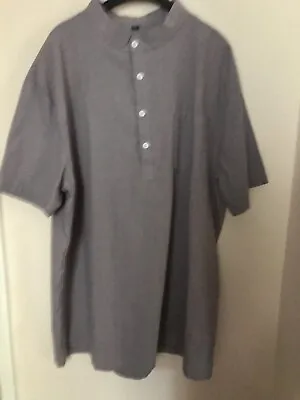 Linen/cotton Grey XL Tunic Shirt Grandad Collar (19 In.)  Measures 48 In.chest • £6.50