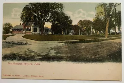 Ca 1900s MA Postcard Milford Massachusetts The Hospital Front View Building • $7.99