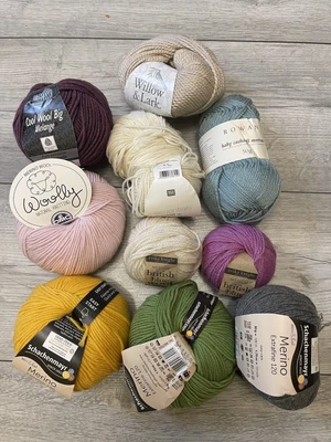 £23 • Buy Schachenmayr,Erika Knight, Rowan, DMC Clearance Job Lot 10 Mixed Wool Yarns SALE