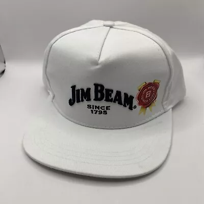 Jim Beam Hat Cap Snapback White Bourbon Logo Embroidery Alcohol Cap • $24.95