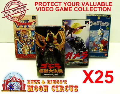 25x Nintendo Super Famicom Cib Game - Clear Plastic Protective Box Protectors  • $24.98