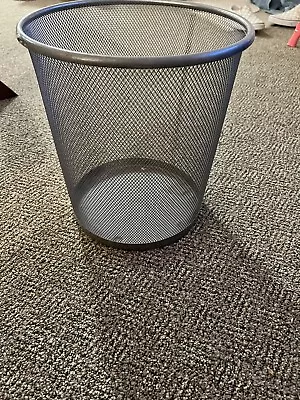Mesh Wire Silver Trash/ Waste Basket Can • $15