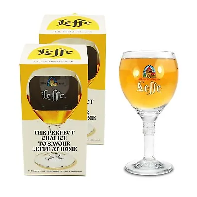 Leffe Belgian Beer Glass X 2 - Official Half Pint 33cl Chalice Glass Boxed New • £16.99