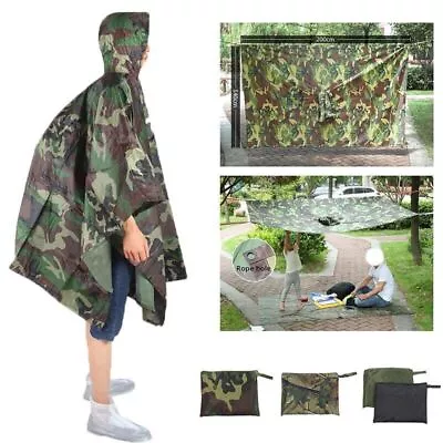 Outdoor Rainwear Army Tactical Raincoat Camping Hiking Hunting Suit Travel Rain • $35.24