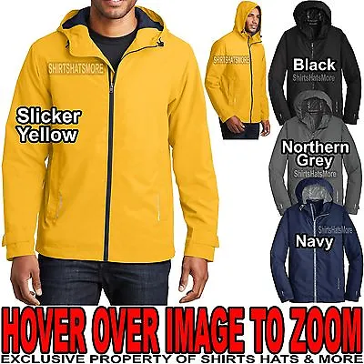 Mens Waterproof Rain Jacket Coat Slicker Hood Pockets S-XL 2XL 3XL 4XL NEW • $49.95