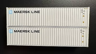 Used JTC N Scale 405059 MAERSK LINE 40' Std. Ht. Container/Magnetic Sys. 2 Pack • $29.95