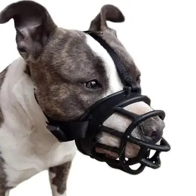Dog Muzzle Pet Soft Barking Silicone Mouth Mask Bite Muzzle Pitbull Retriever • $12.99