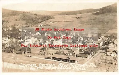 PA New Milford Pennsylvania RPPC Railroad Station Aerial 1920 PM Photo • $12.49